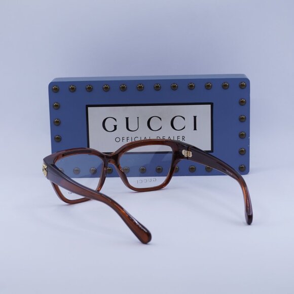 Final Price! Gucci GG1597O 003 Brown Eyeglasses 53mm - Picture 7 of 12